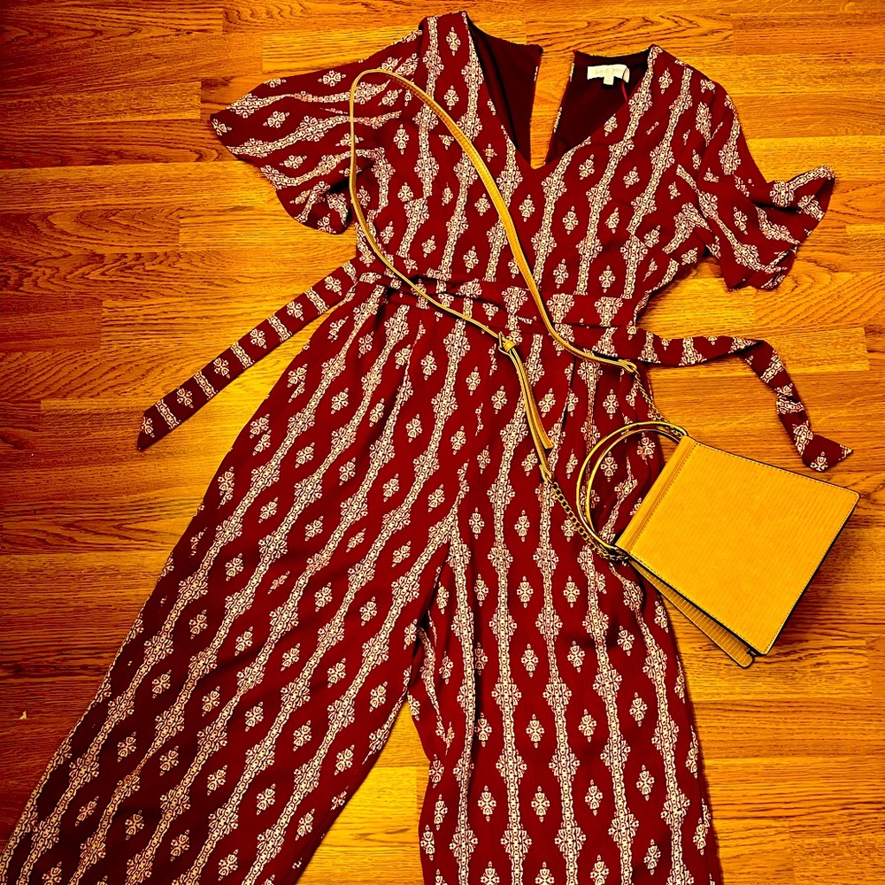 Adorable Burgundy & White Romper
